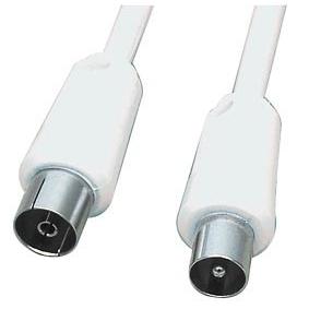 кабель антенный коаксиальный вилка(coax 9.0mm) - розетка(coax 9.5mm),  1.5 метра, цвет белый